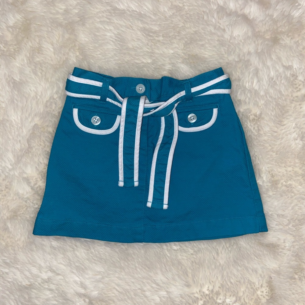 Janie & Jack Teal & White Skirt, Size 3